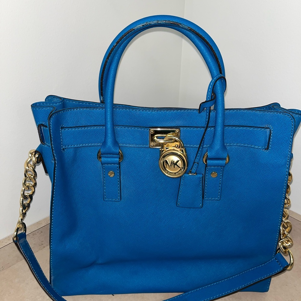 Michael Kors Teal Tote with Gold Details